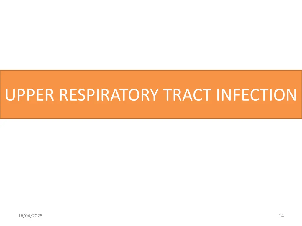 upper respiratory tract infection
