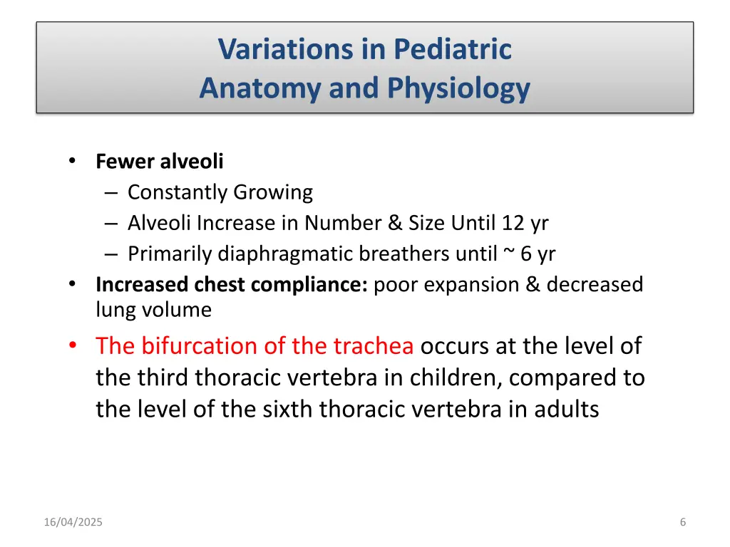 variations in pediatric anatomy and physiology 1