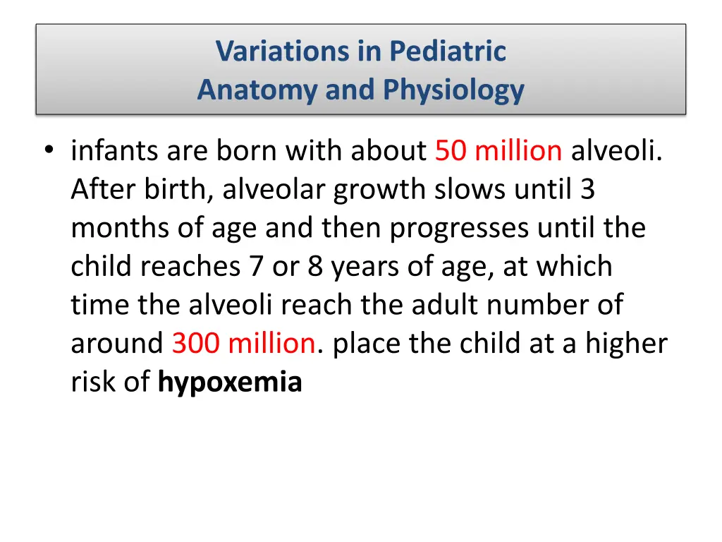 variations in pediatric anatomy and physiology 2