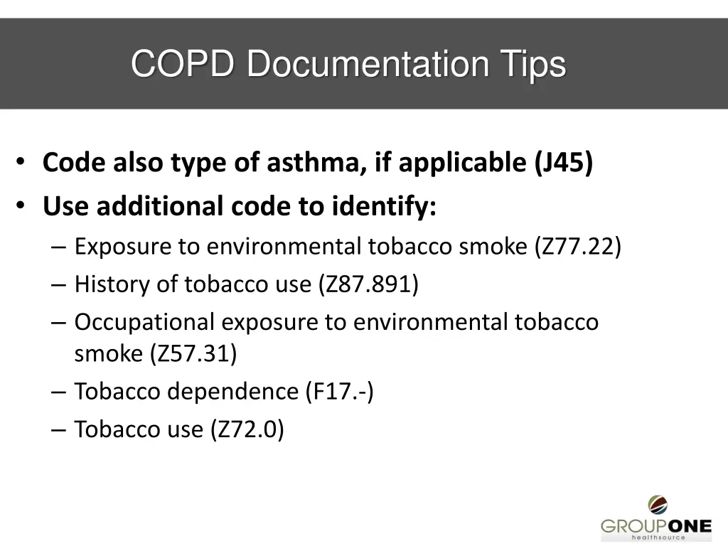 copd documentation tips