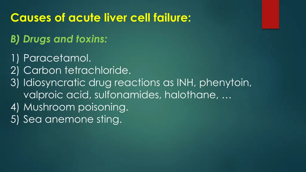 causes of acute liver cell failure 1