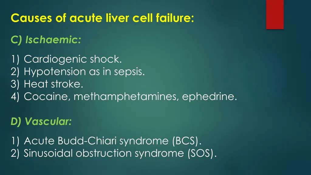 causes of acute liver cell failure 2