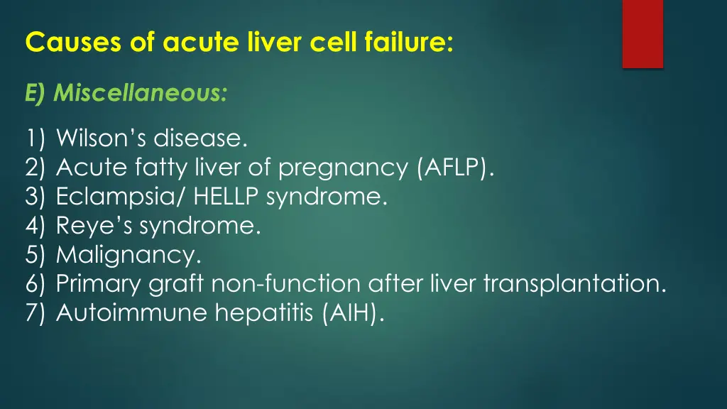 causes of acute liver cell failure 3