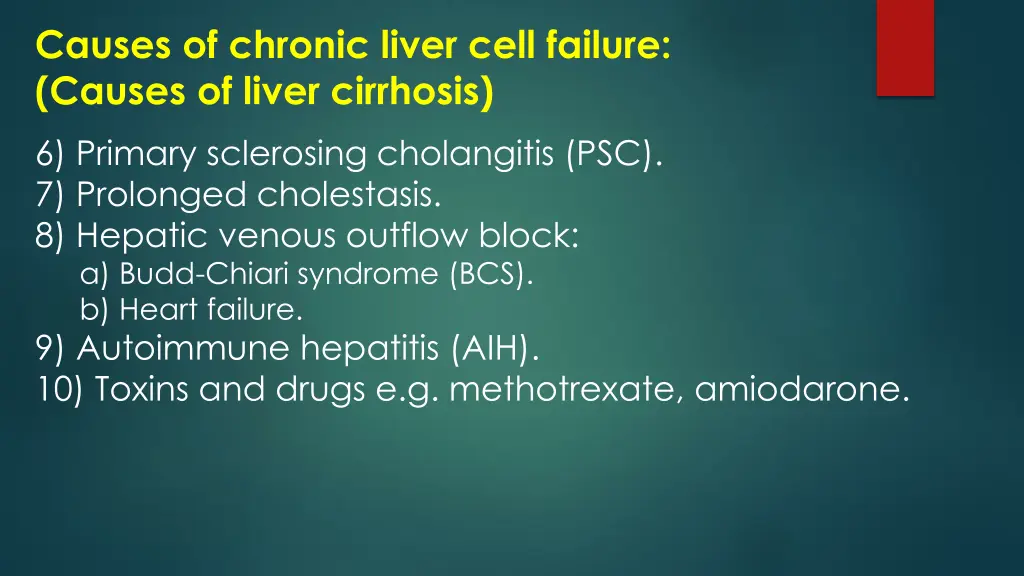 causes of chronic liver cell failure causes 1