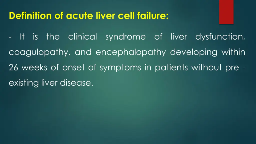 definition of acute liver cell failure