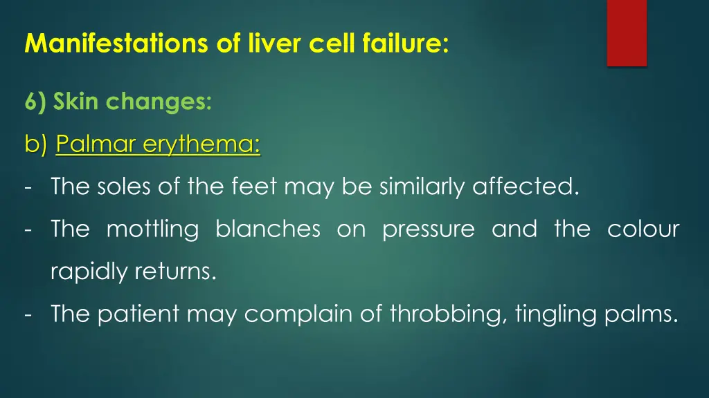 manifestations of liver cell failure 12