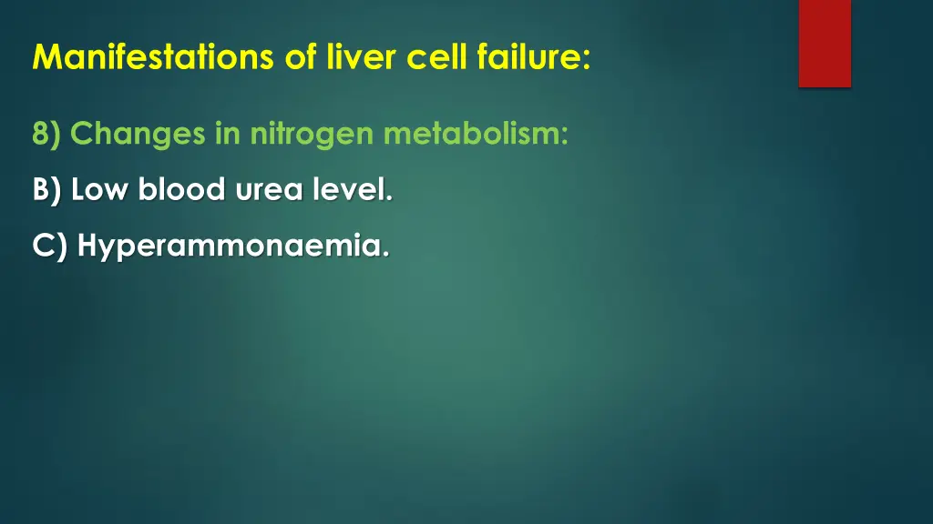 manifestations of liver cell failure 18