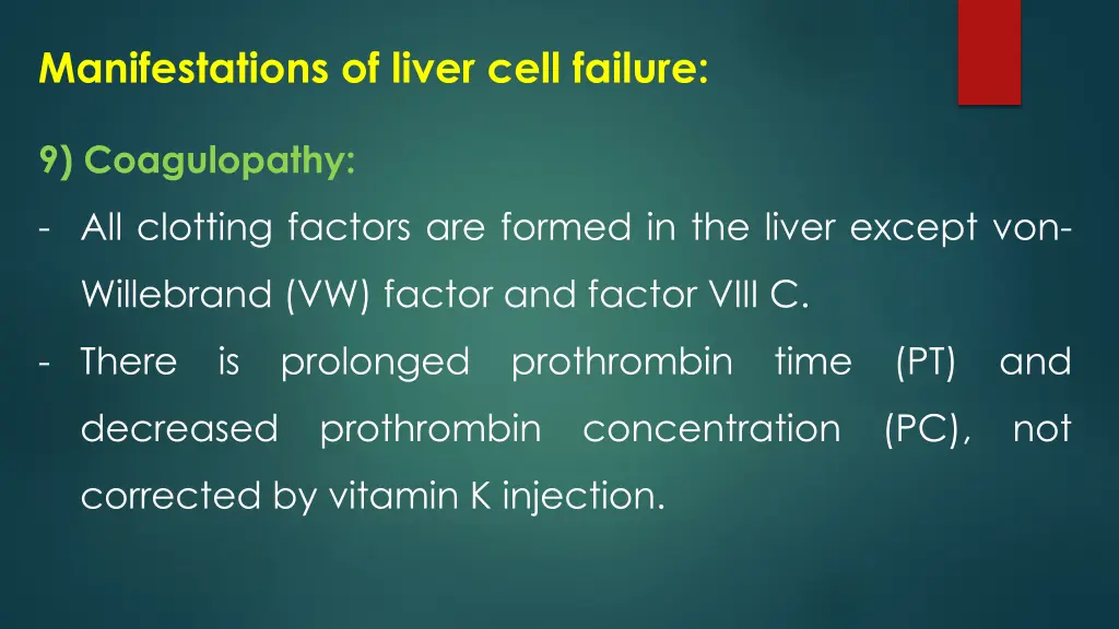 manifestations of liver cell failure 19