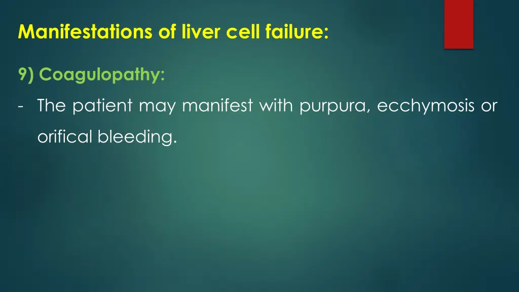 manifestations of liver cell failure 20