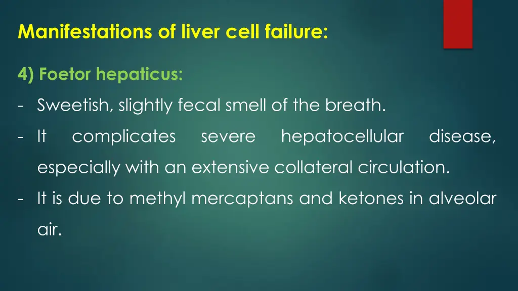 manifestations of liver cell failure 3