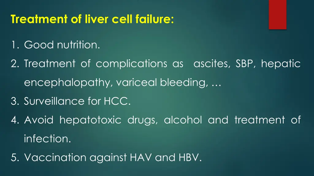 treatment of liver cell failure