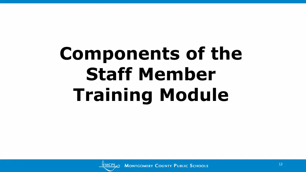components of the staff member training module