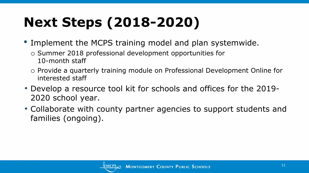 next steps 2018 2020