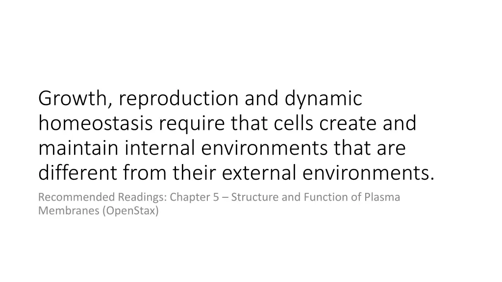 growth reproduction and dynamic homeostasis