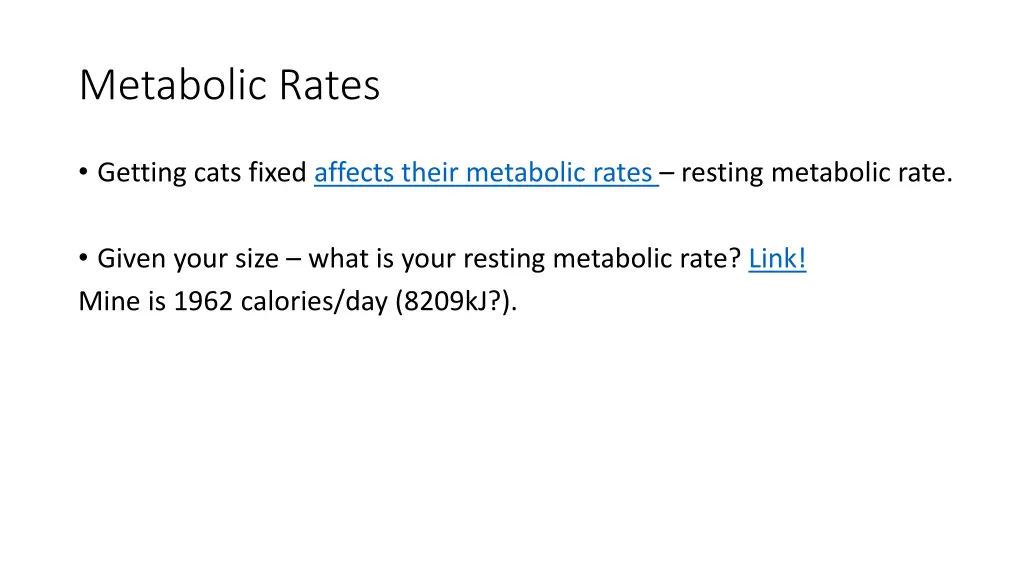 metabolic rates