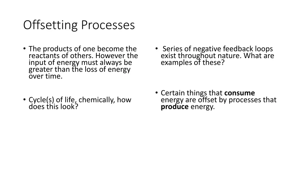 offsetting processes