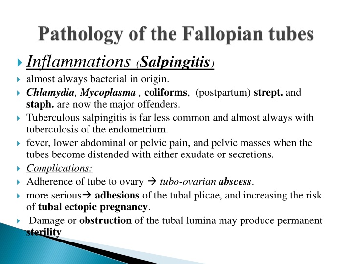 inflammations salpingitis almost always bacterial