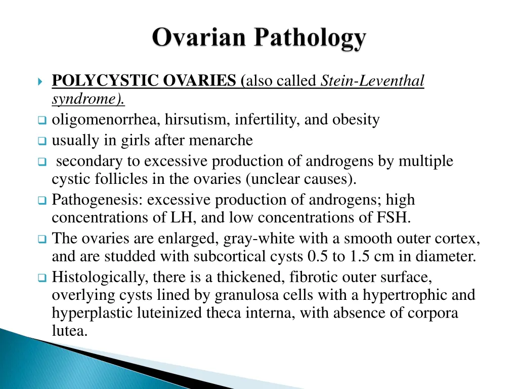 polycystic ovaries also called stein leventhal