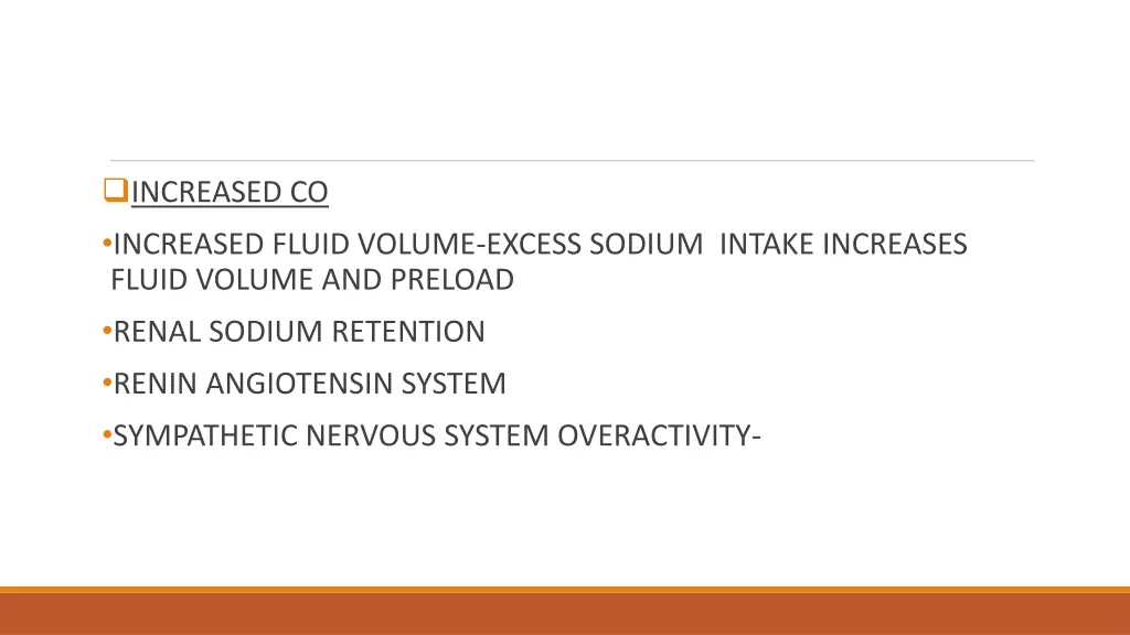 increased co increased fluid volume excess sodium