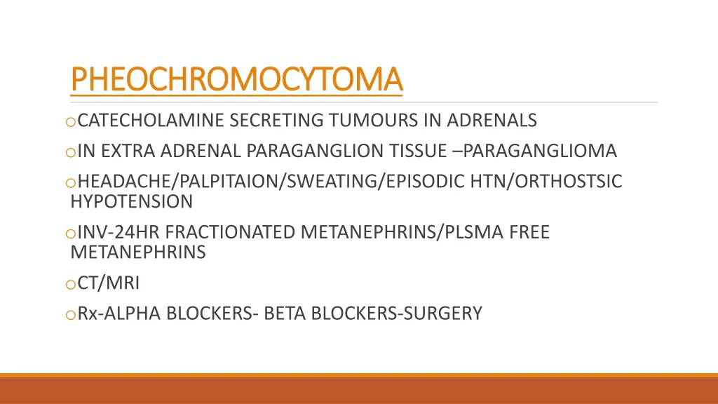 pheochromocytoma pheochromocytoma o catecholamine