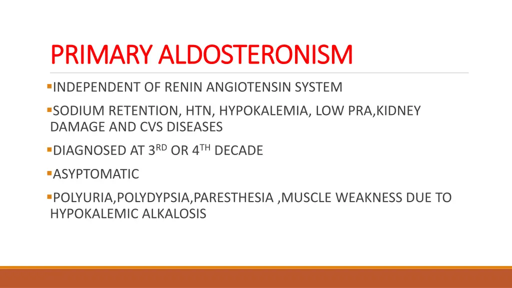 primary aldosteronism primary aldosteronism