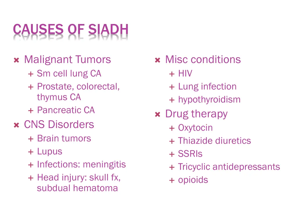causes of siadh