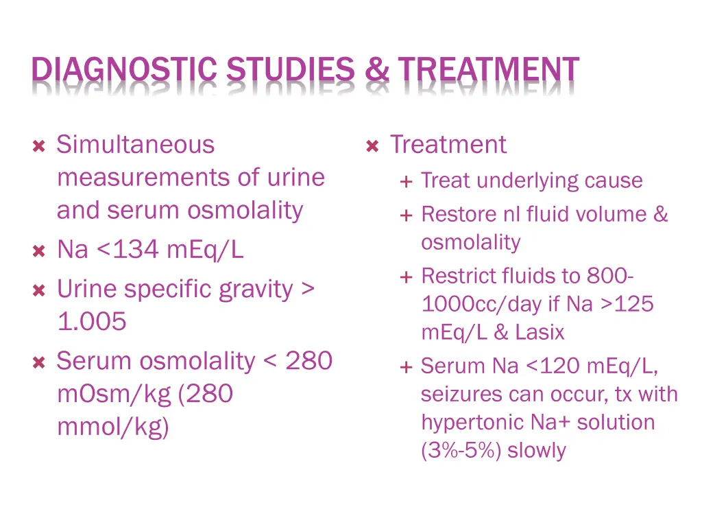 diagnostic studies treatment