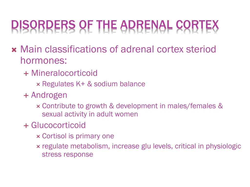 disorders of the adrenal cortex