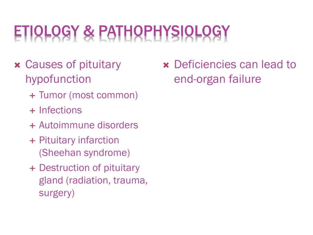etiology pathophysiology
