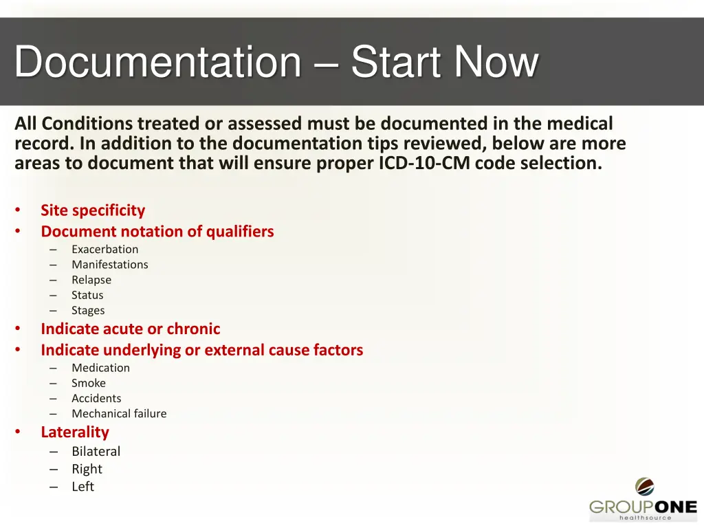 documentation start now