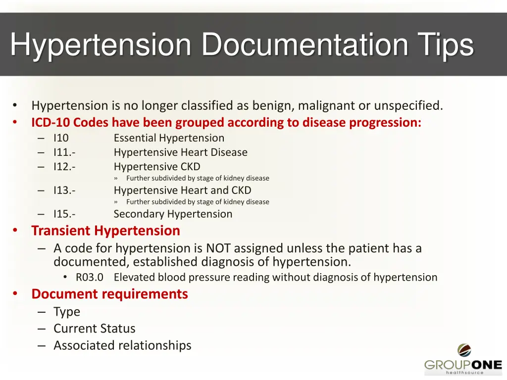 hypertension documentation tips