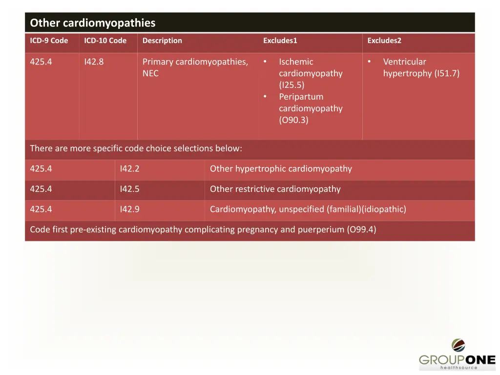 other cardiomyopathies