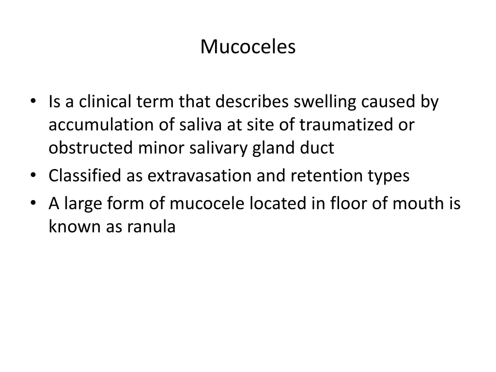 mucoceles