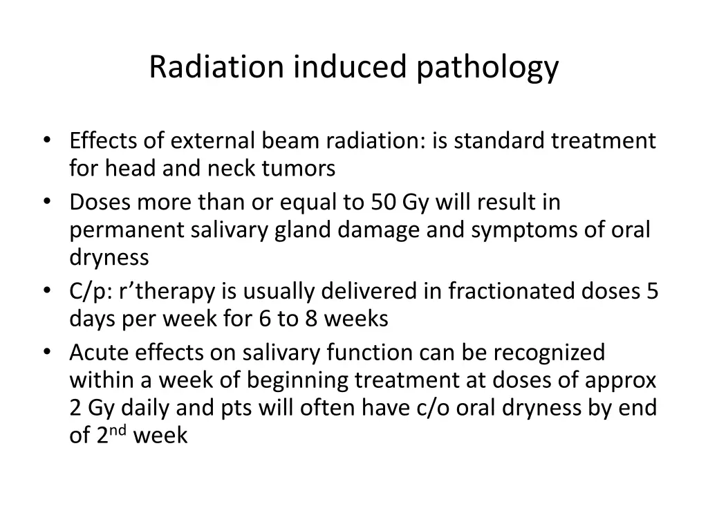 radiation induced pathology