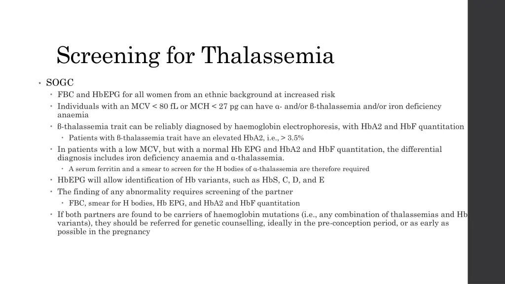 screening for thalassemia