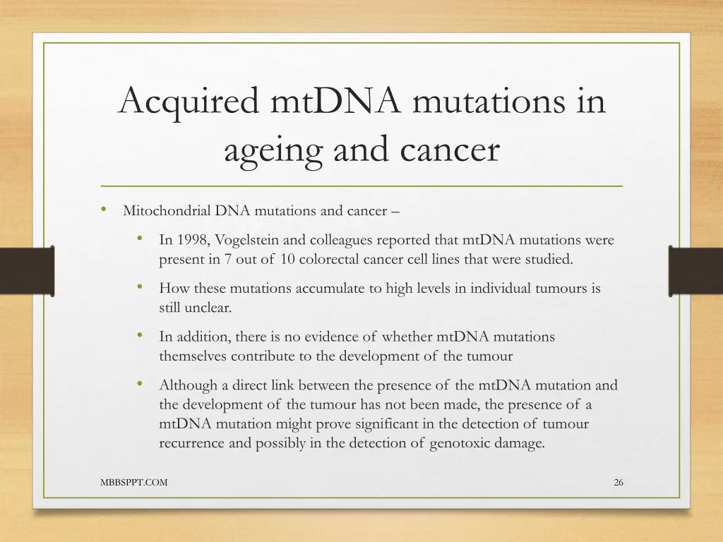 acquired mtdna mutations in ageing and cancer 1