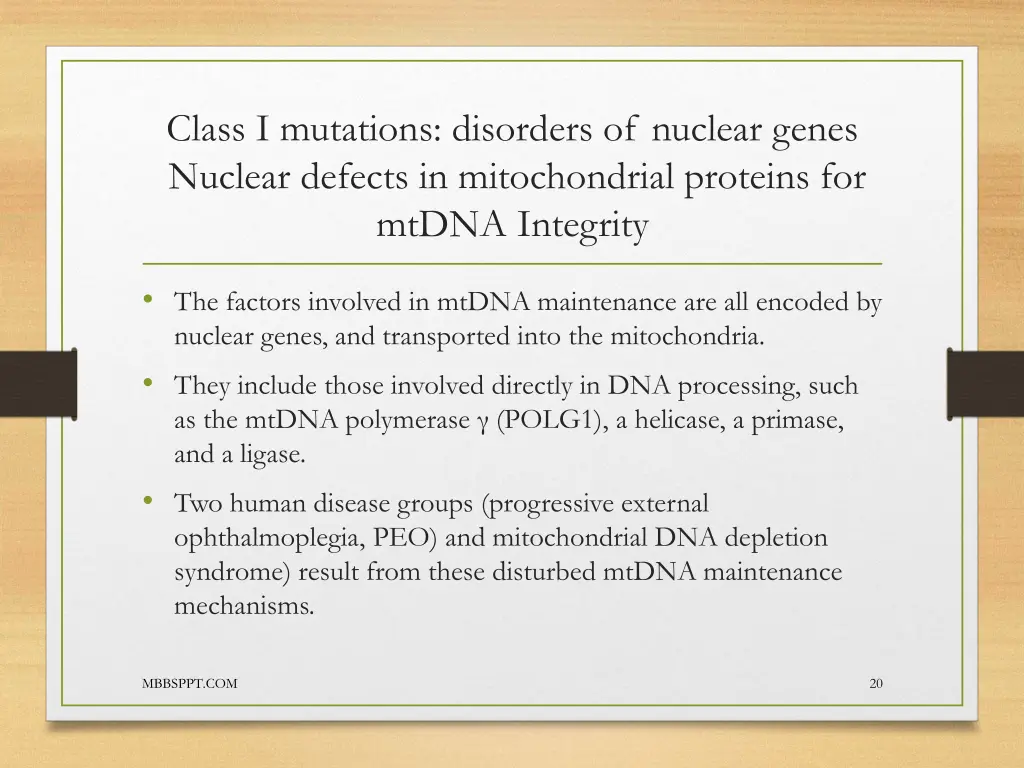 class i mutations disorders of nuclear genes 3