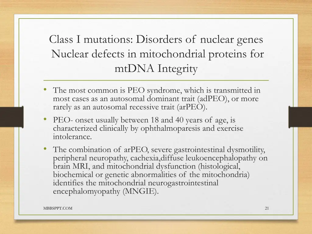 class i mutations disorders of nuclear genes 4