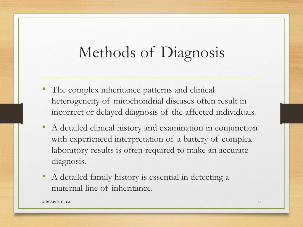 methods of diagnosis