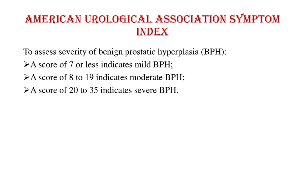 american urological association symptom index