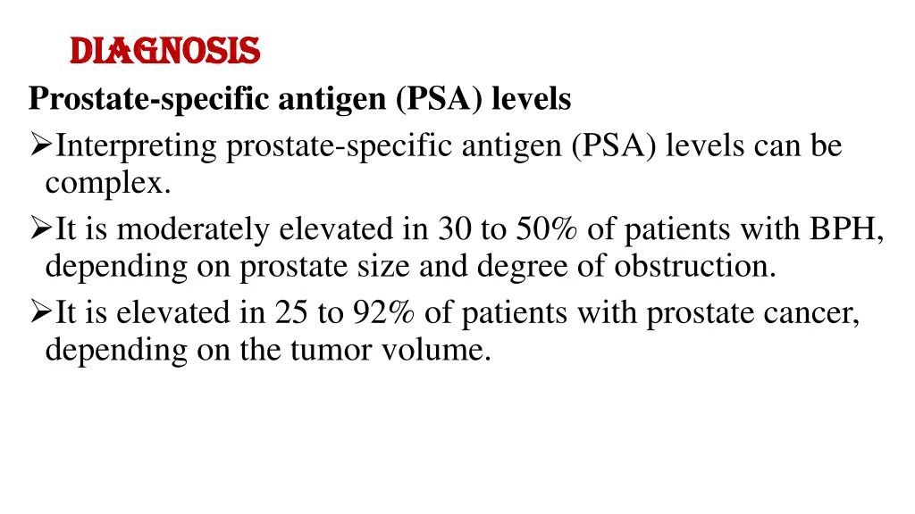 diagnosis diagnosis prostate specific antigen