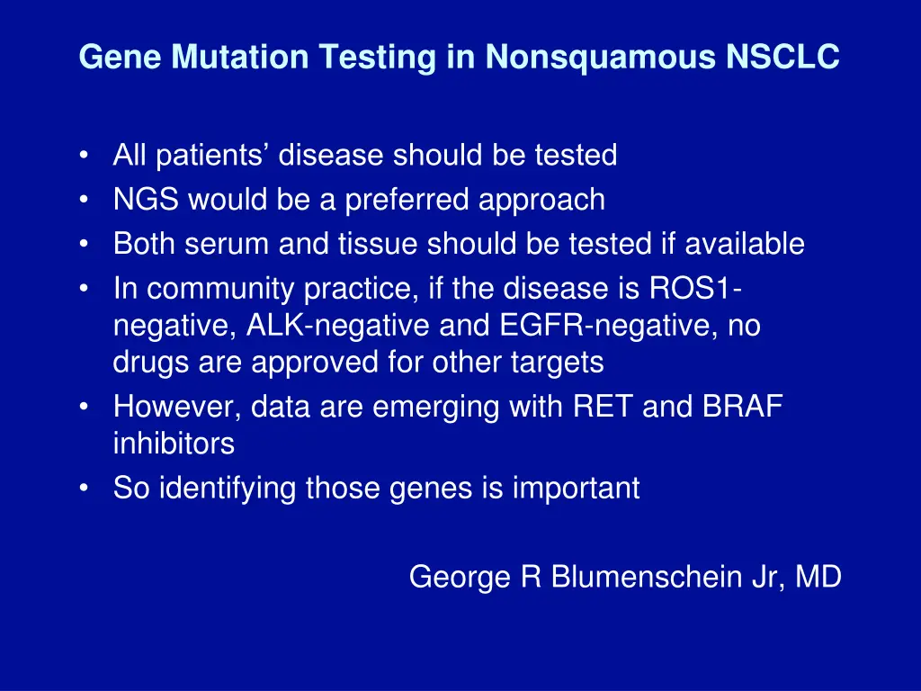 gene mutation testing in nonsquamous nsclc