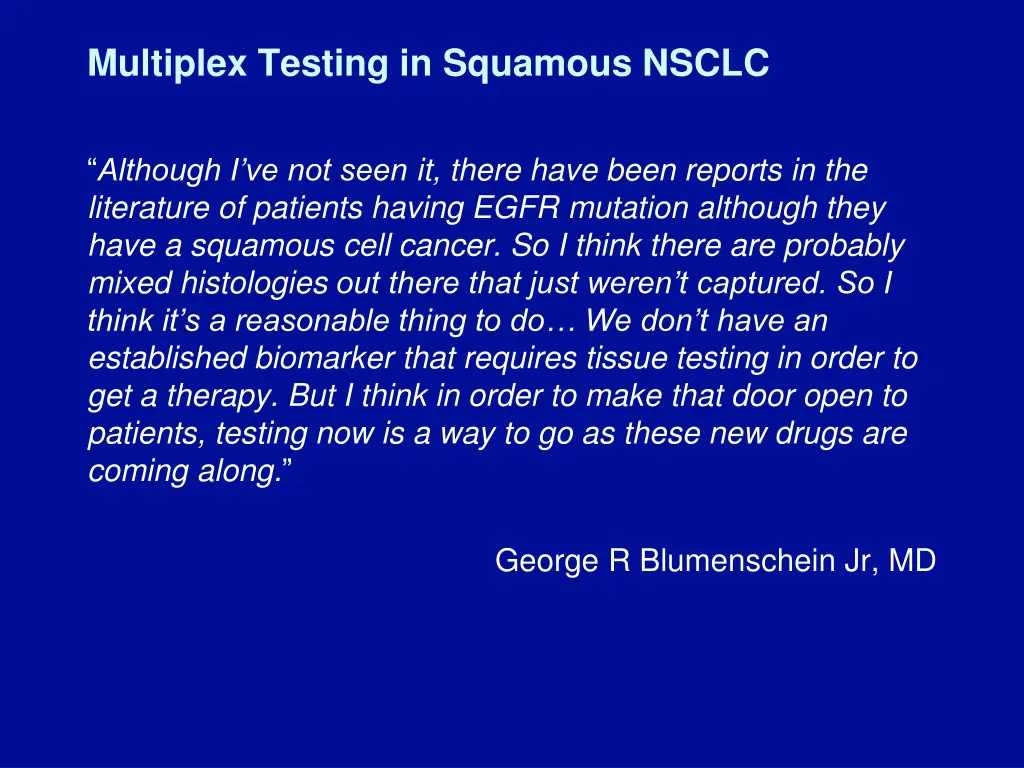 multiplex testing in squamous nsclc