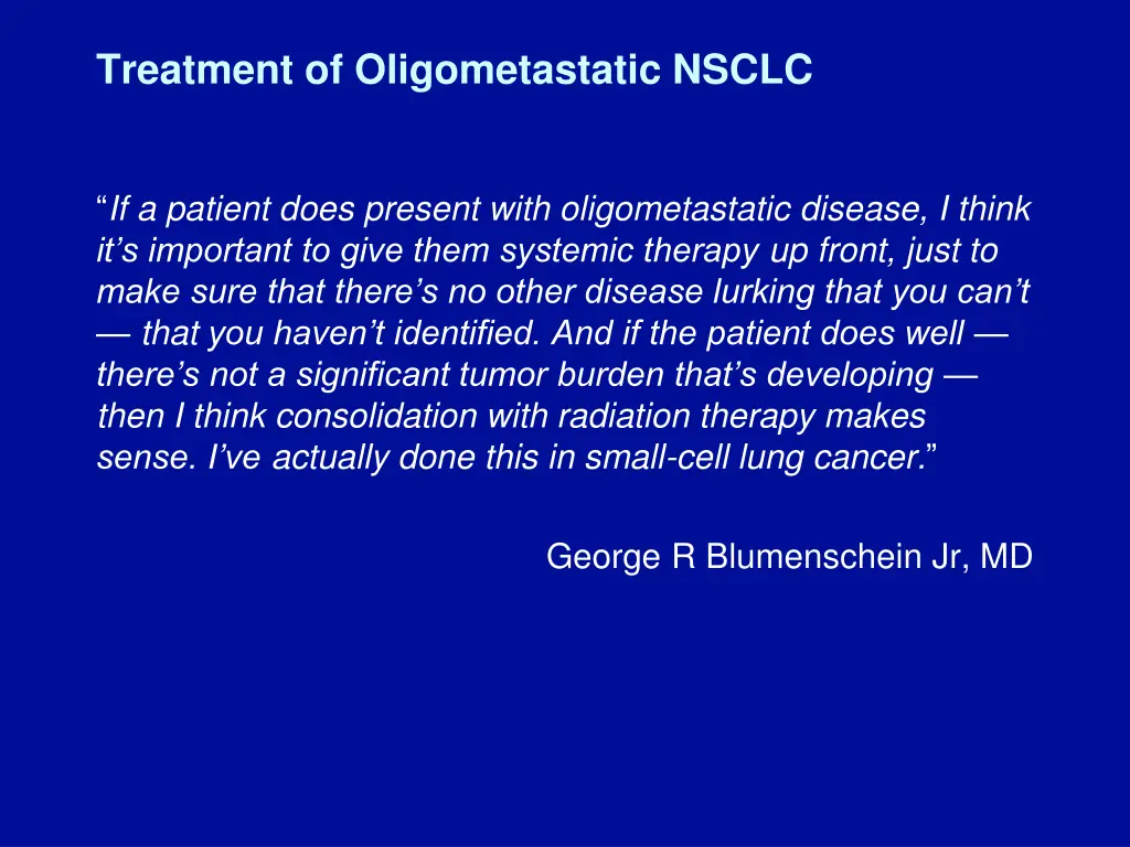 treatment of oligometastatic nsclc