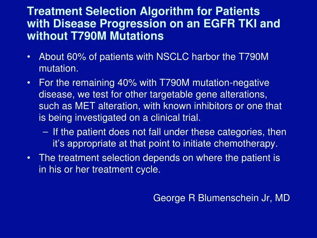 treatment selection algorithm for patients with