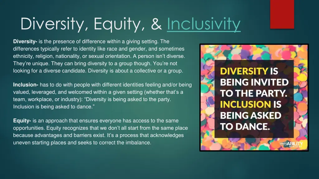 diversity equity inclusivity