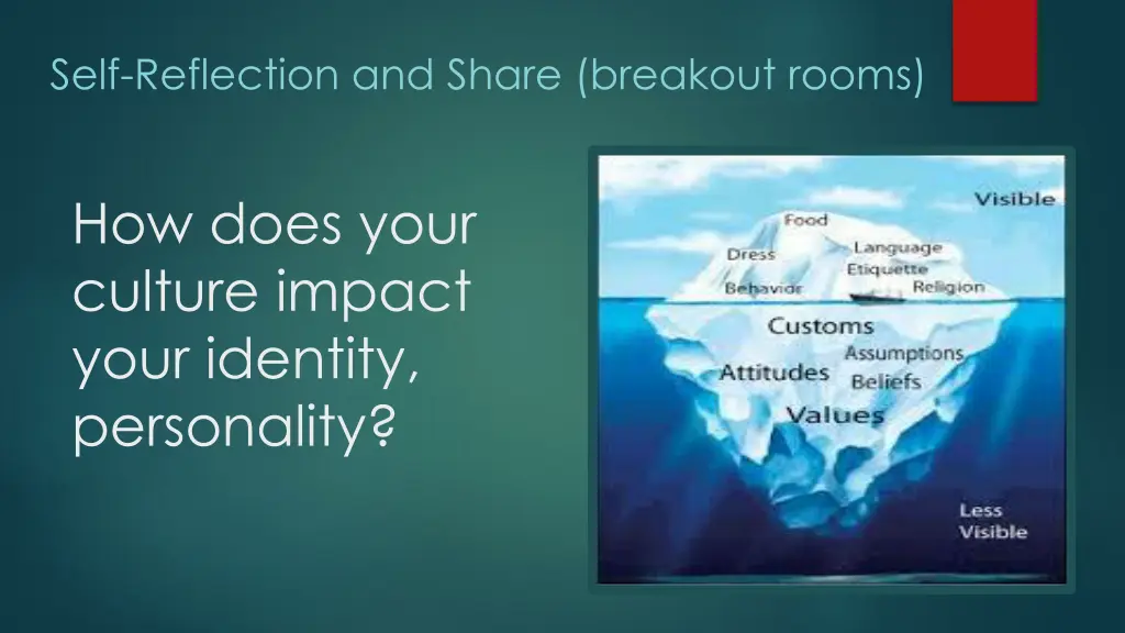 self reflection and share breakout rooms