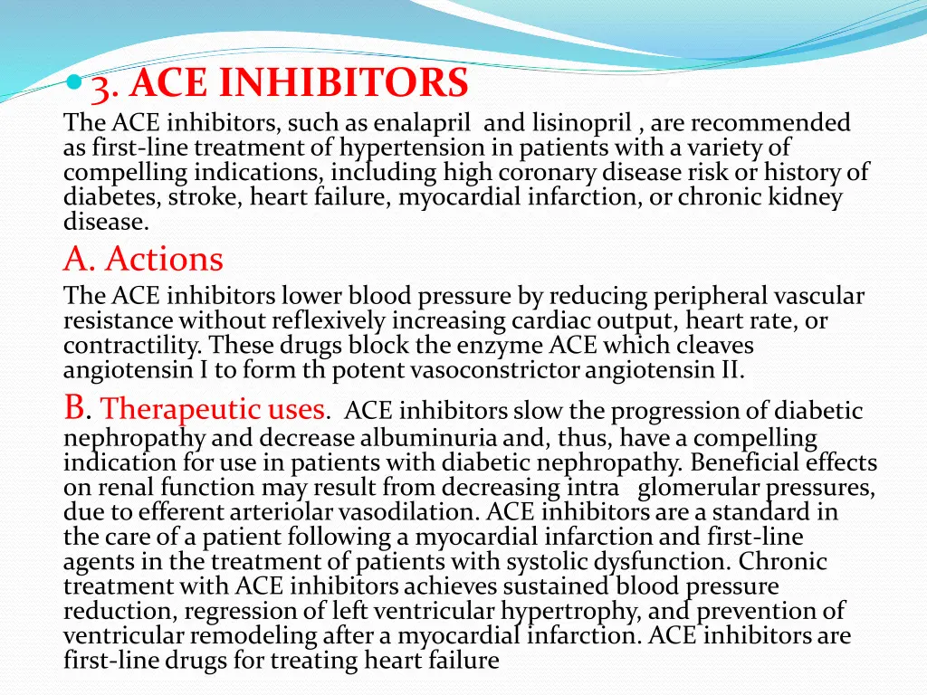 3 ace inhibitors the ace inhibitors such