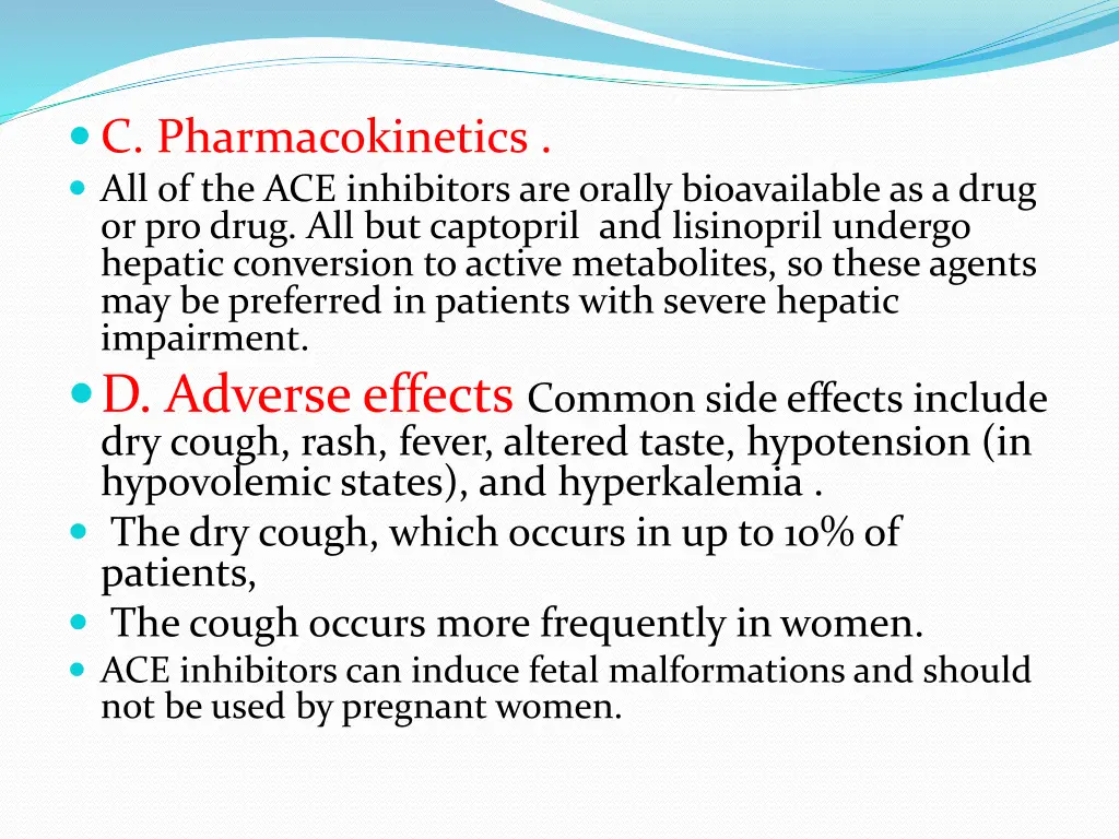 c pharmacokinetics all of the ace inhibitors