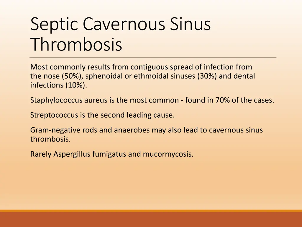 septic cavernous sinus thrombosis